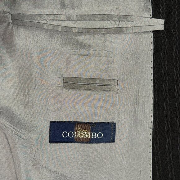 Hugo Boss Blazer Men Size 44R Gray Striped Colombo Pasolini Movie US 100% Wool - Picture 5 of 14